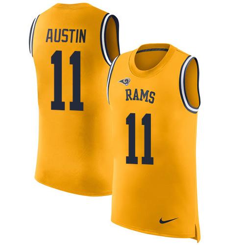 Nike Rams #11 Tavon Austin Gold Men's Stitched NFL Limited Rush Tank Top Jersey
